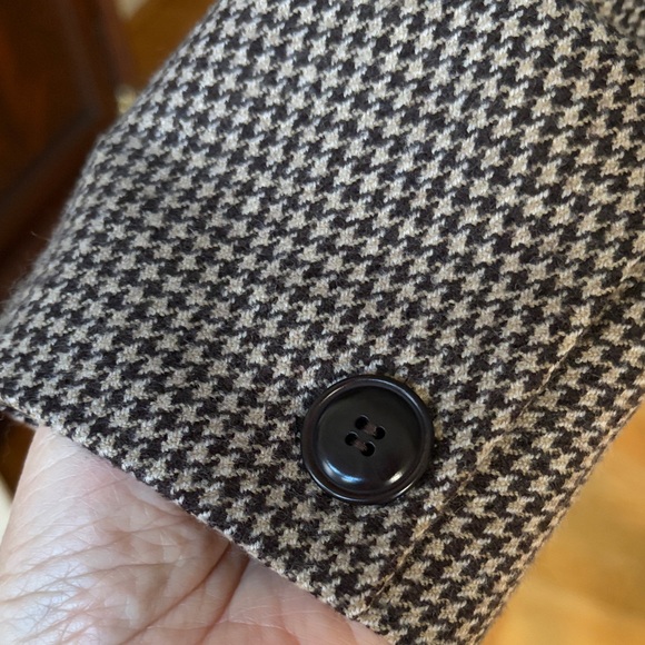 Talbots Classic Wool Brown and Tan Houndstooth Blazer - Picture 5 of 5